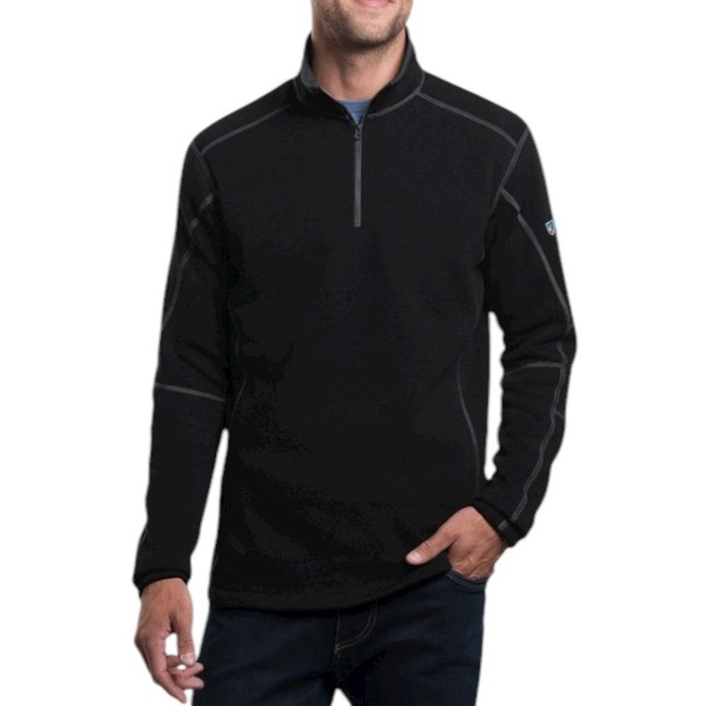 Kuhl Revel 1/4 Zip Pullover Shirt Black Under Layer Business Casual Mens Large
